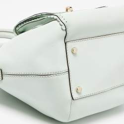 Pre Owned Kate Spade Mint Green Scalloped Leather Satchel