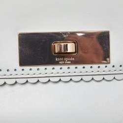 Pre Owned Kate Spade Mint Green Scalloped Leather Satchel