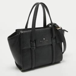 Pre Owned Kate Spade Black Leather Mini Daniels Drive Abigail Satchel 