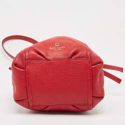 Kate Spade Red Leather Katie Bucket Crossbody Bag