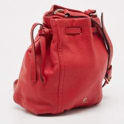 Kate Spade Red Leather Katie Bucket Crossbody Bag