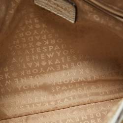 Pre Owned Kate Spade White Leather Lasercut Messenger Bag