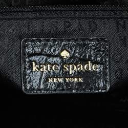 Pre Owned Kate Spade Black Croc Embossed Leather Tote