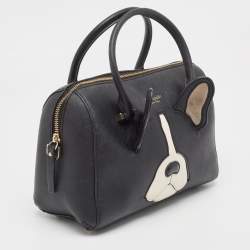 Pre Owned Kate Spade Black Leather French Bulldog Satchel
