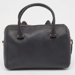 Pre Owned Kate Spade Black Leather French Bulldog Satchel