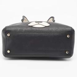 Pre Owned Kate Spade Black Leather French Bulldog Satchel