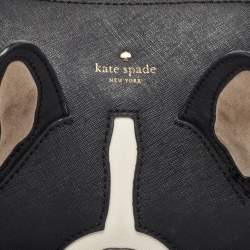 Pre Owned Kate Spade Black Leather French Bulldog Satchel