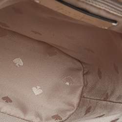 Pre Owned Kate Spade Beige Embossed Leather Mini Audrey Bucket Bag