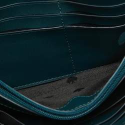 Pre Owned Kate Spade Dark Green Leather Marti Flap Wallet