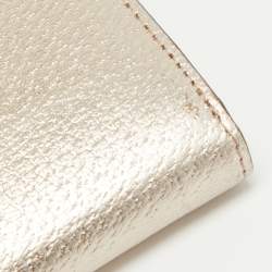 Pre Owned Kate Spade Metallic Peach Leather  Wellesley Wristlet Wallet