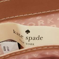 Pre Owned Kate Spade Metallic Peach Leather  Wellesley Wristlet Wallet