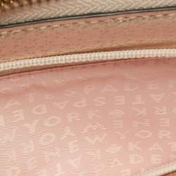 Pre Owned Kate Spade Metallic Peach Leather  Wellesley Wristlet Wallet