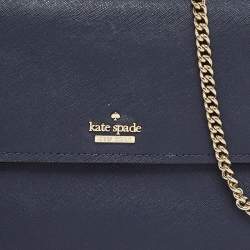 Kate Spade Navy Blue Leather Mini Cameron Street Briley Chain Clutch