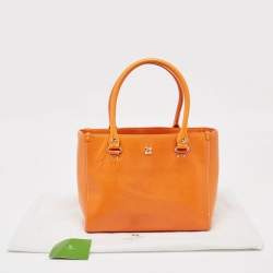 Kate Spade Orange Leather Middle Zip Tote