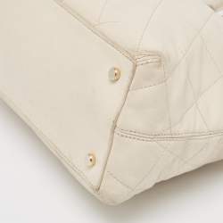 Pre Owned Kate Spade Ivory Quilted Leather Patternson Satchel