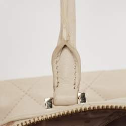 Pre Owned Kate Spade Ivory Quilted Leather Patternson Satchel