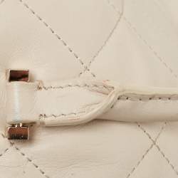 Pre Owned Kate Spade Ivory Quilted Leather Patternson Satchel