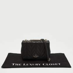 Pre Owned Kate Spade Black Briar Lane Quilted Leather Mini Evelyn Shoulder Bag