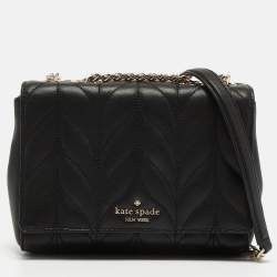 Pre Owned Kate Spade Black Briar Lane Quilted Leather Mini Evelyn Shoulder Bag