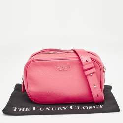 Pre Owned Kate Spade Hot Pink Leather Camera Crossbody Bag