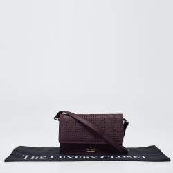 Kate Spade Burgundy Leather Flap Crossbody Bag