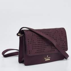 Kate Spade Burgundy Leather Flap Crossbody Bag