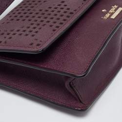 Kate Spade Burgundy Leather Flap Crossbody Bag