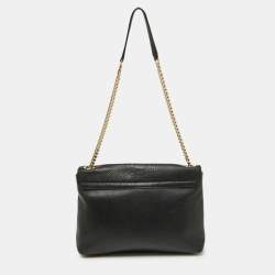 Kate Spade Black Snakeskin Embossed Leather Flap Shoulder Bag