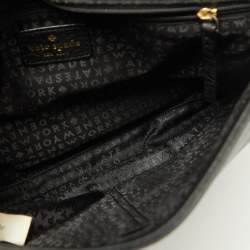 Kate Spade Black Snakeskin Embossed Leather Flap Shoulder Bag