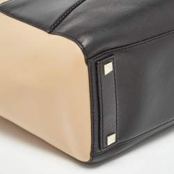 Pre Owned Kate Spade Beige/Black Leather 2 Park Avenue Beau Tote