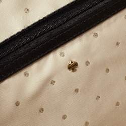 Pre Owned Kate Spade Beige/Black Leather 2 Park Avenue Beau Tote