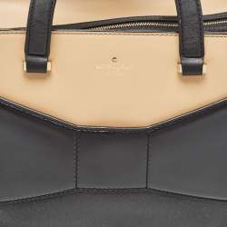 Pre Owned Kate Spade Beige/Black Leather 2 Park Avenue Beau Tote