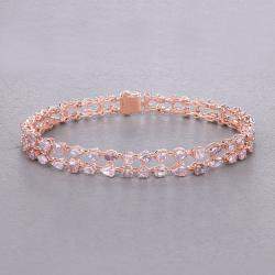 مملوكة مسبقًا 7.26 cts Pink Diamond 18K Rose Gold Tennis Bracelet