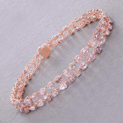 مملوكة مسبقًا 7.26 cts Pink Diamond 18K Rose Gold Tennis Bracelet