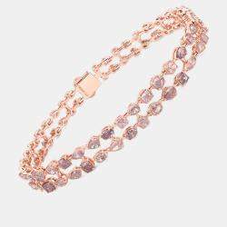 مملوكة مسبقًا 7.26 cts Pink Diamond 18K Rose Gold Tennis Bracelet