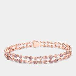 مملوكة مسبقًا 7.26 cts Pink Diamond 18K Rose Gold Tennis Bracelet
