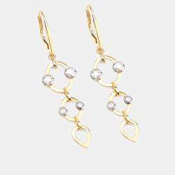 Pre Owned أقراط متدلية بوزن 1.02 قيراط من الألماس بالذهب الأصفر عيار 14