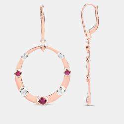 مملوكة مسبقًا 1.36 cts Ruby and Diamond 14K Rose Gold Dangle Earrings