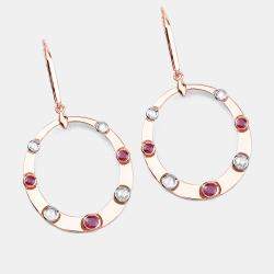 مملوكة مسبقًا 1.36 cts Ruby and Diamond 14K Rose Gold Dangle Earrings