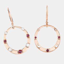 مملوكة مسبقًا 1.36 cts Ruby and Diamond 14K Rose Gold Dangle Earrings