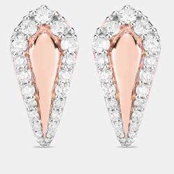 مملوكة مسبقًا أقراط هجي بوزن 0.66 قيراط من الياقوت والألماس بالذهب الوردي عيار 14