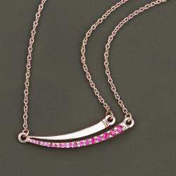 Pre Owned قلادة ذهب وردي عيار 14 ياقوت 0.28 قيراط بار