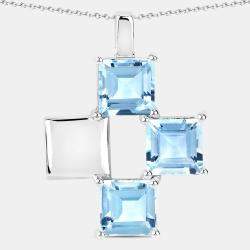 مملوكة مسبقًا 2.75 cts Aquamarine 14K White Gold Quad Pendant