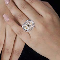 مملوكة مسبقًا خاتم زفاف من ماس وزن 2.66 قيراط من الذهب الأصفر عيار 18 بحجم 7.50 US