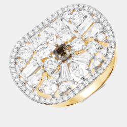 مملوكة مسبقًا خاتم زفاف من ماس وزن 2.66 قيراط من الذهب الأصفر عيار 18 بحجم 7.50 US