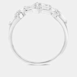 مملوكة مسبقًا خاتم زفاف من ماس وزن 0.51 قيراط من الذهب الأبيض عيار 14 بحجم 7 US