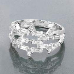 مملوكة مسبقًا خاتم زفاف من ماس وزن 0.51 قيراط من الذهب الأبيض عيار 14 بحجم 7 US