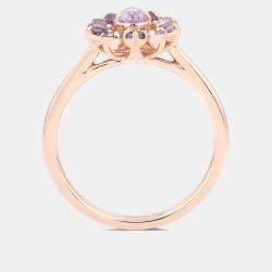 مملوكة مسبقًا خاتم زفاف من ماس وردي وماس أبيض وزن 0.89 قيراط من الذهب الوردي عيار 18 بحجم 7 US