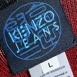 Kenzo Jeans Multicolor Striped Knit Sequin Detail T-Shirt L