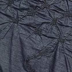 Kenzo Jeans Navy Blue Textured Lightweight Denim Maxi Dress M